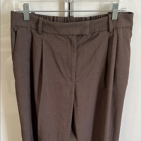 H&M NWOT Brown Ankle High Waist Tailored Pants, Size 14 - Picture 2 of 7
